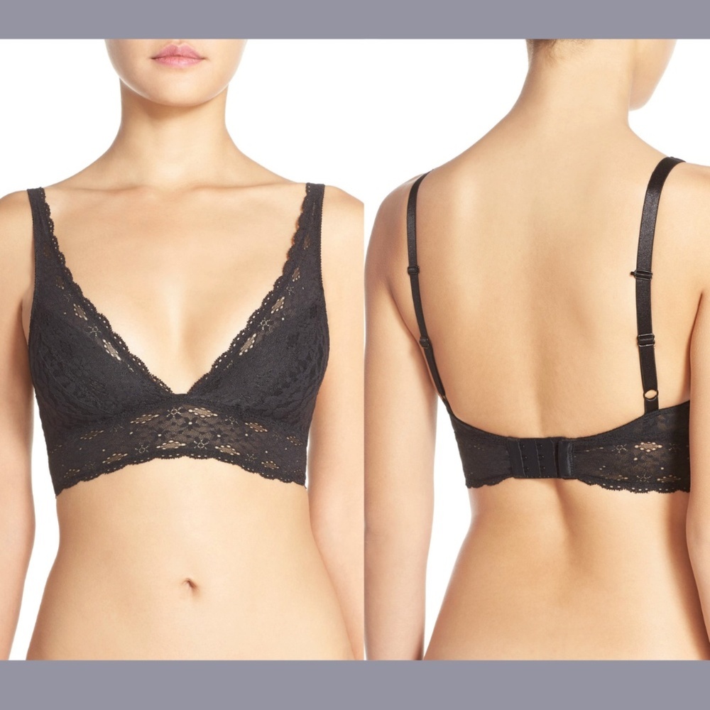 NWT Wacoal‎ [ 32 ] Halo Lace Bralette Soft Cup Bra in Black